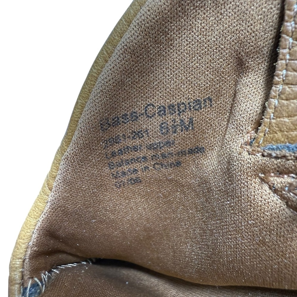 Bass Caspian Suede & Leather Slouch Cowboy Boots | Brown/Tan | 6.5M EUC - Picture 9 of 10